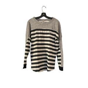 Pink by Victorias Secret Striped Top Silver Sequin Puppy